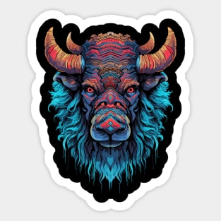 DMT Art Psychedelic Buffalo Sticker